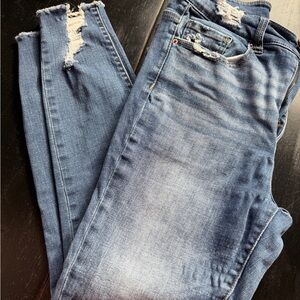 BKE Parker Women's Distressed Skinny Jeans - Blue